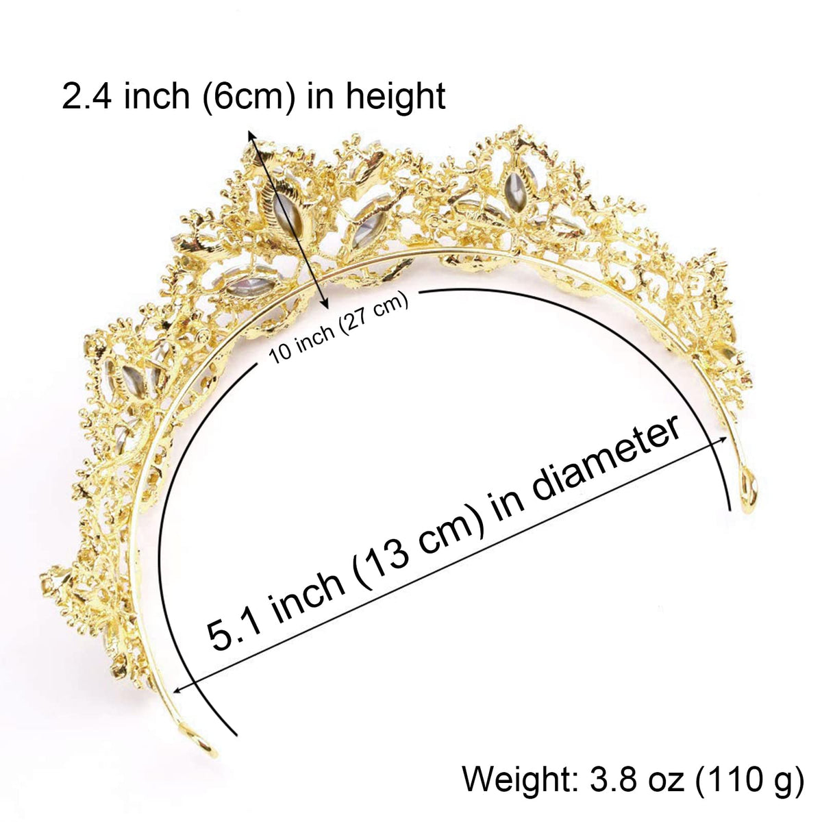 Exacoo Gold Tiara displayed with packaging