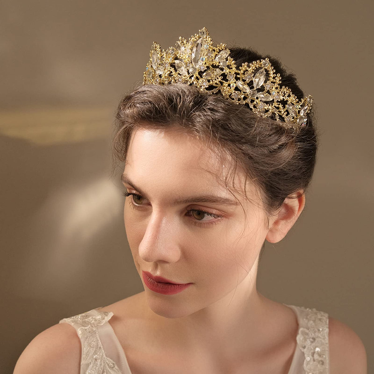 Exacoo Gold Tiara side view showcasing design