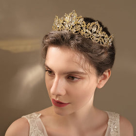 Exacoo Gold Tiara side view showcasing design