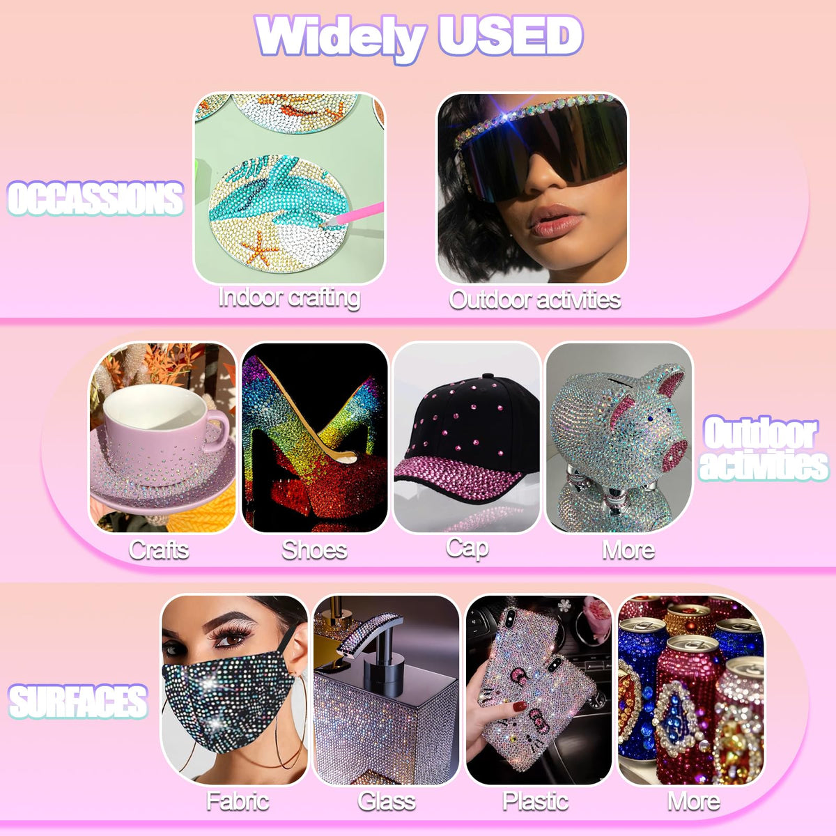 Example of bedazzled design using DEWJDFSC rhinestones