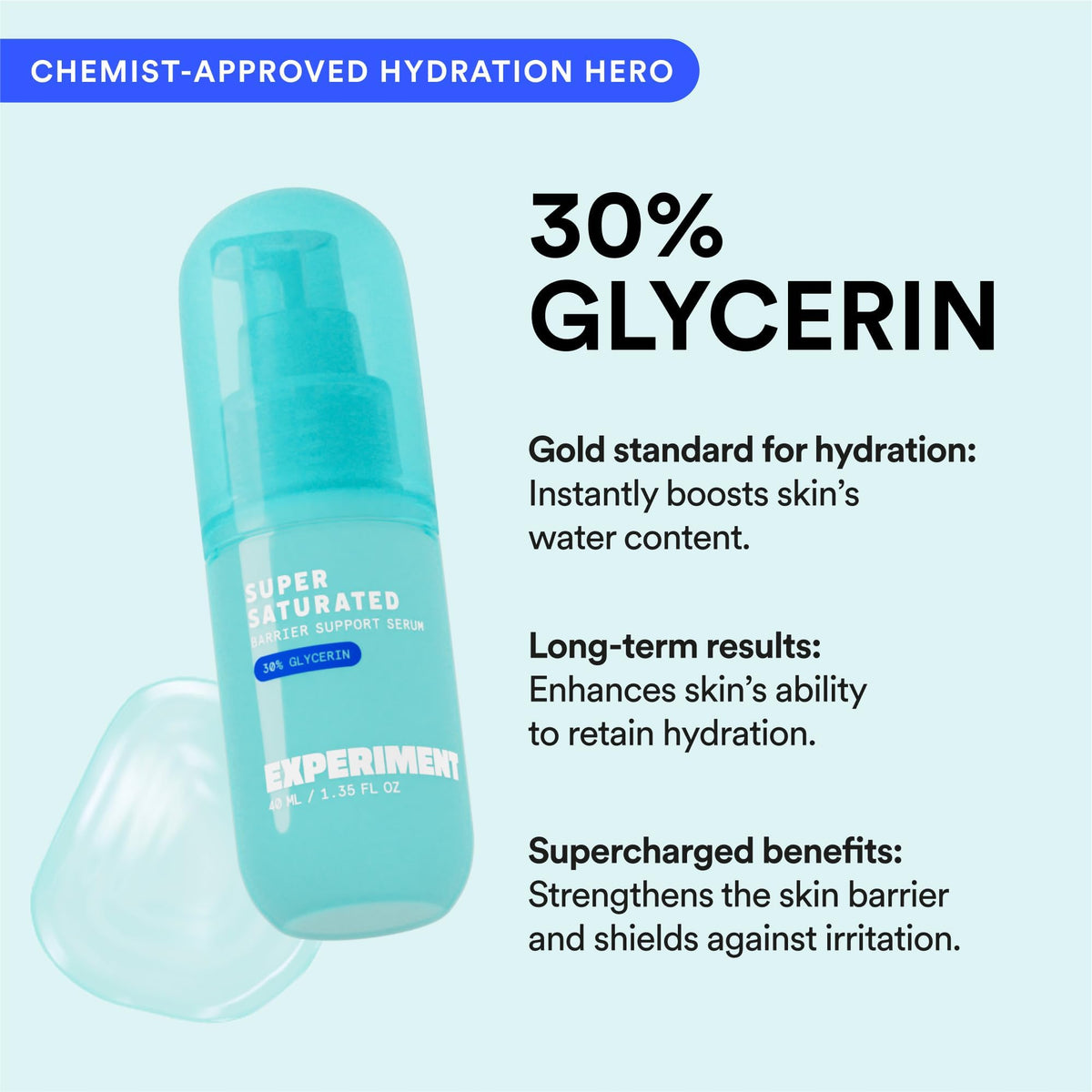 Experiment Ultra Hydrating Barrier Serum Refill ingredients display