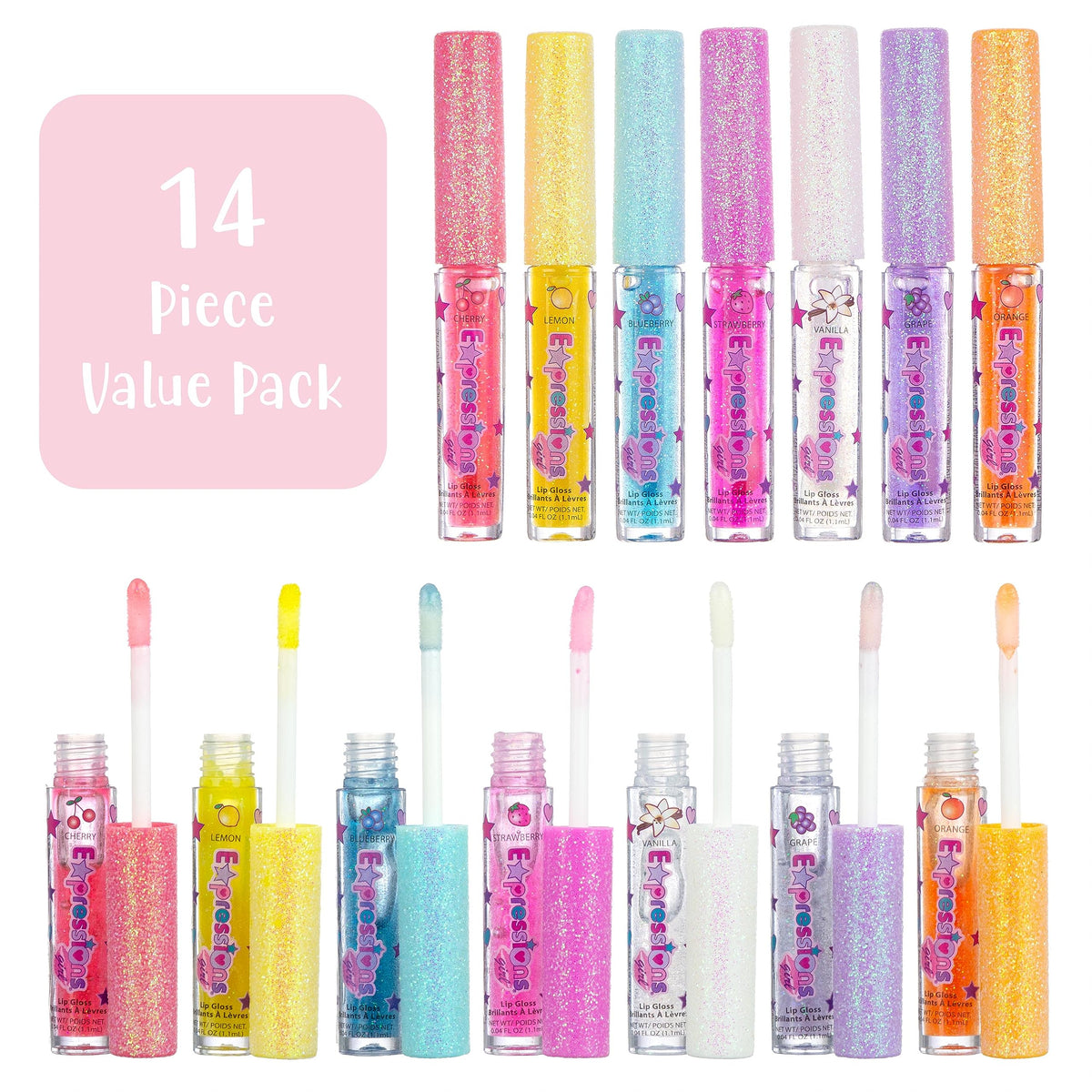 Expressions girl Cherry Red lip gloss wand close-up