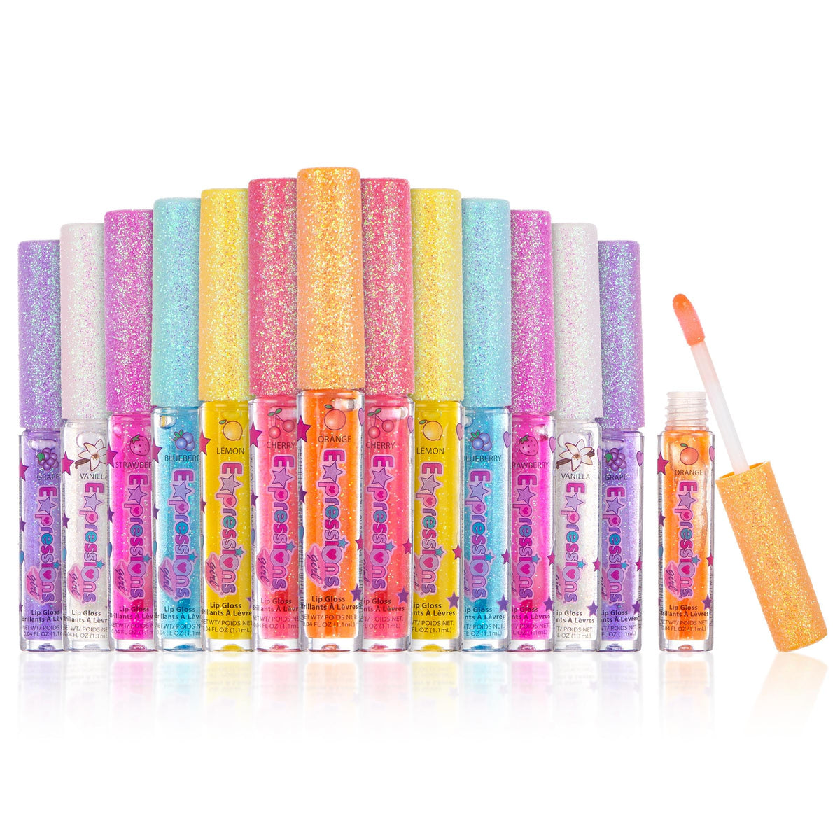 Expressions girl Lemon Yellow lip gloss wand close-up