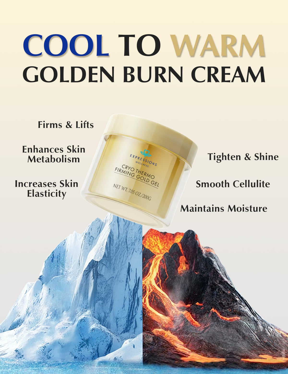 EXPRESSIONS WELLNESS Cryo Thermo Firming Gold Gel texture close-up