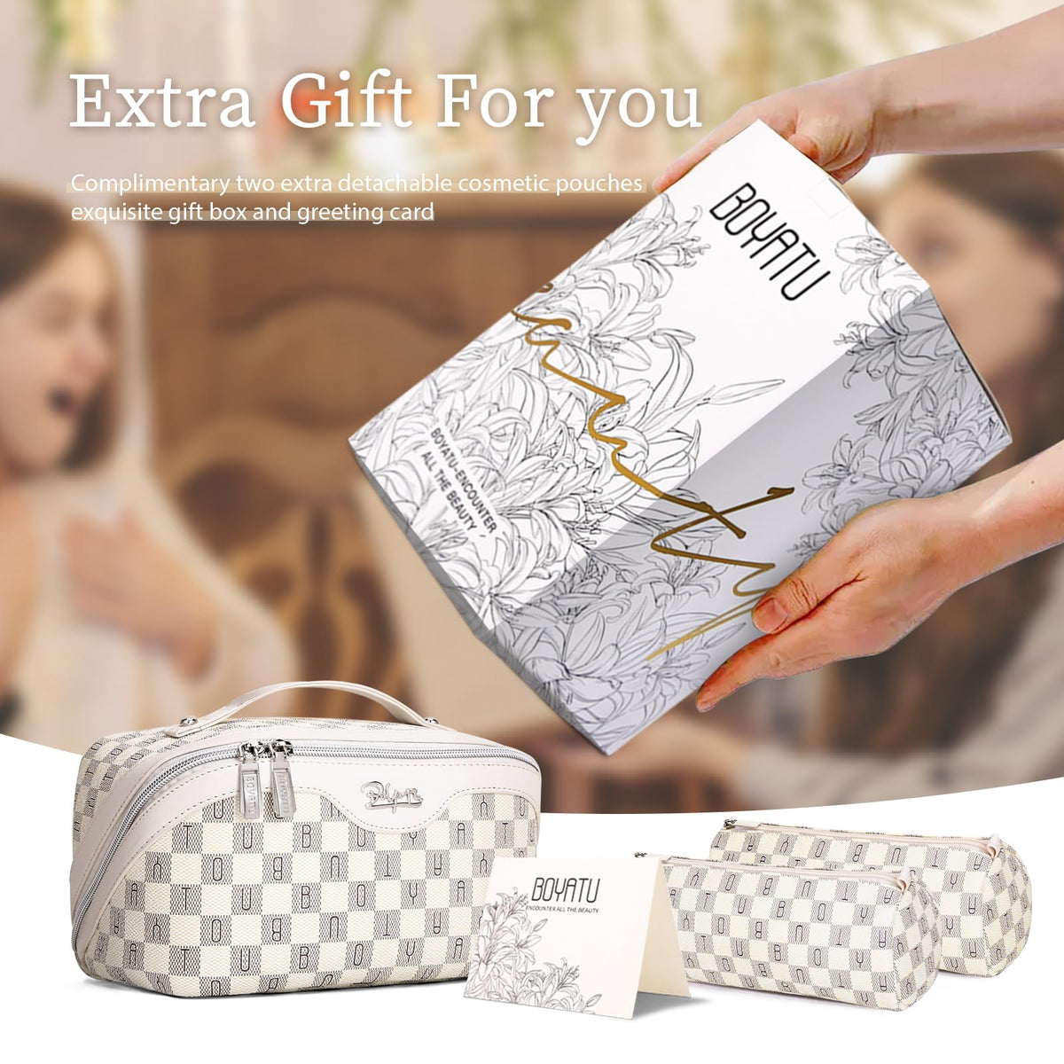 Exquisite gift box packaging of BOYATU Makeup Bag