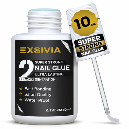 EXSIVIA Super Strong Nail Glue 10ml bottle front view