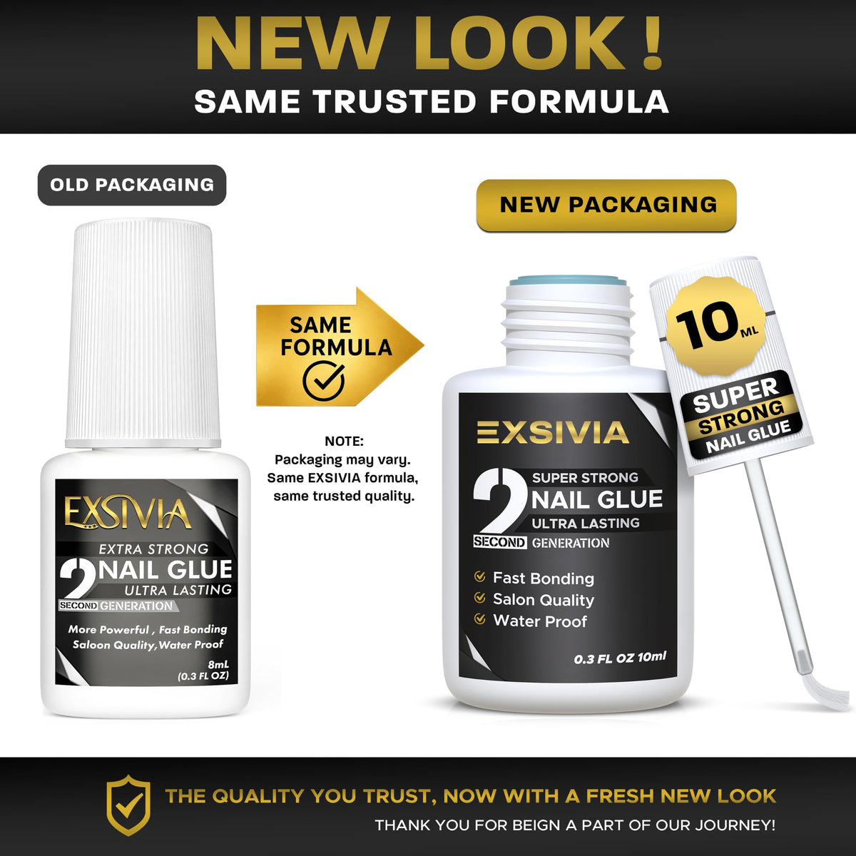 EXSIVIA Super Strong Nail Glue brush applicator close-up