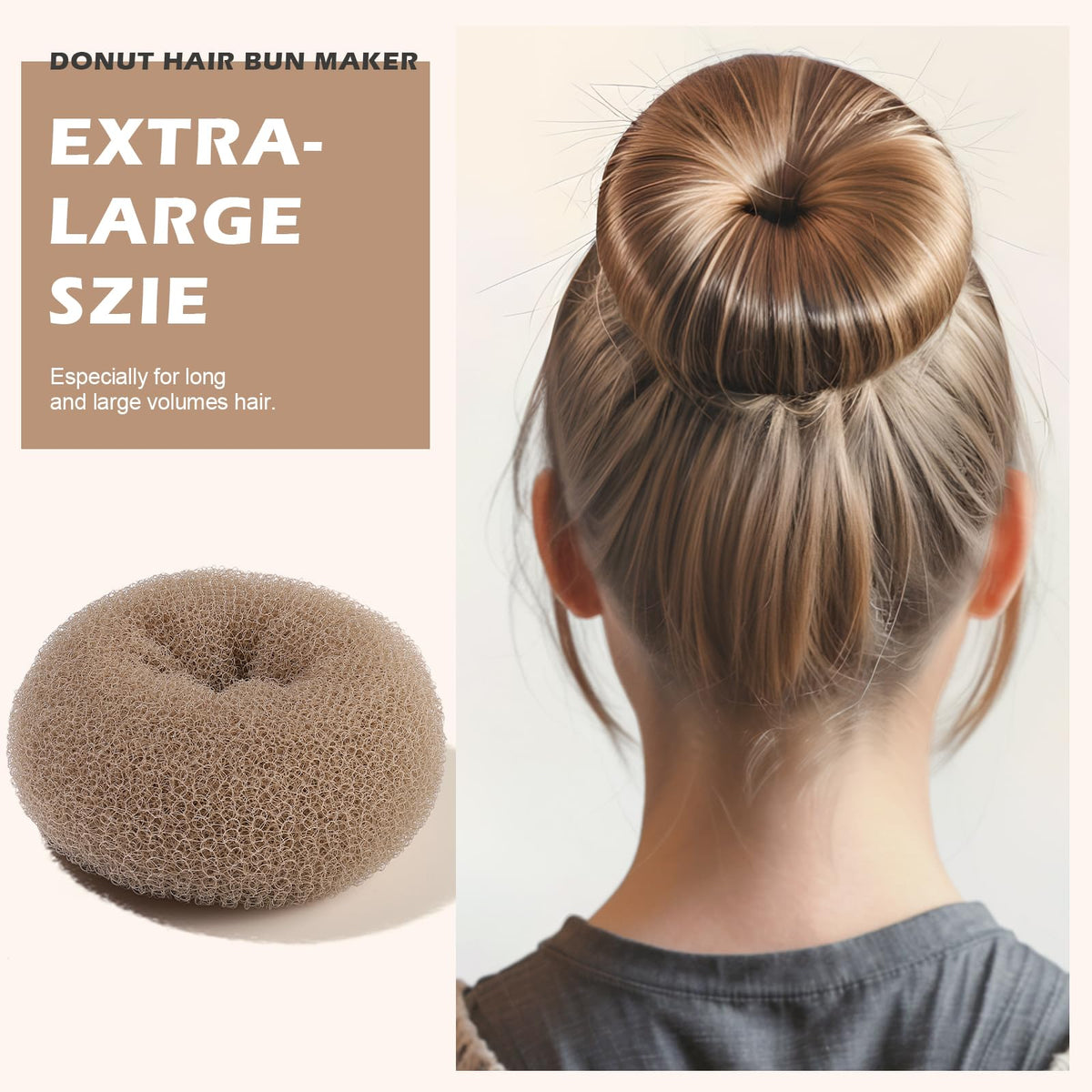 Extra-large donut hair bun maker from Teenitor