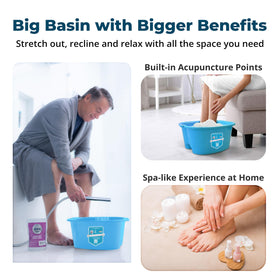 Extra Large Foot Soaking Tub filled with warm water and Epsom salts