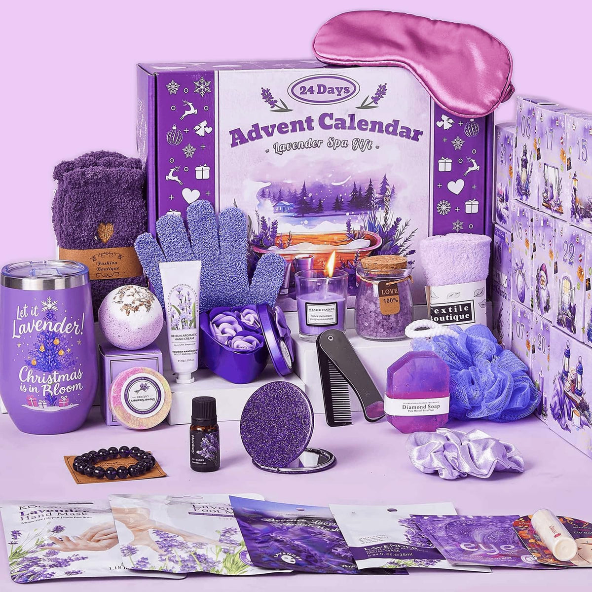 Exun Advent Calendar 2026 front view with lavender-themed design