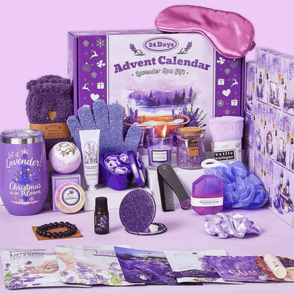 Exun Advent Calendar 2026 front view with lavender-themed design