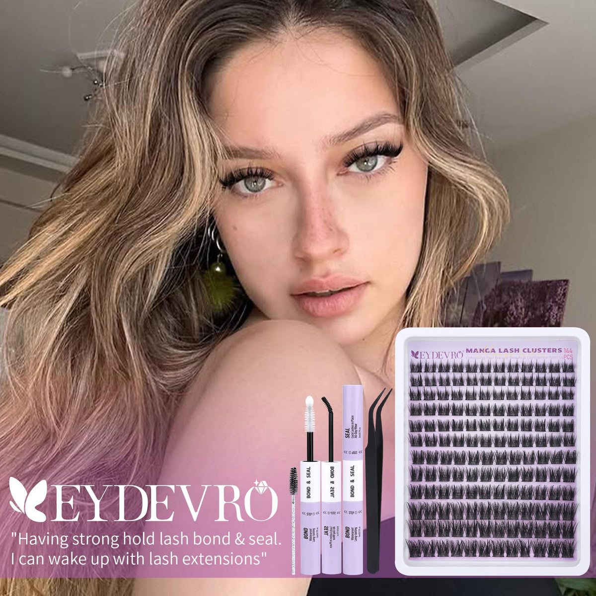 EYDEVRO lash clusters kit packaging front view