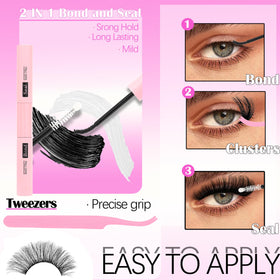 Eyelash tweezers and brushes in YIDUO kit