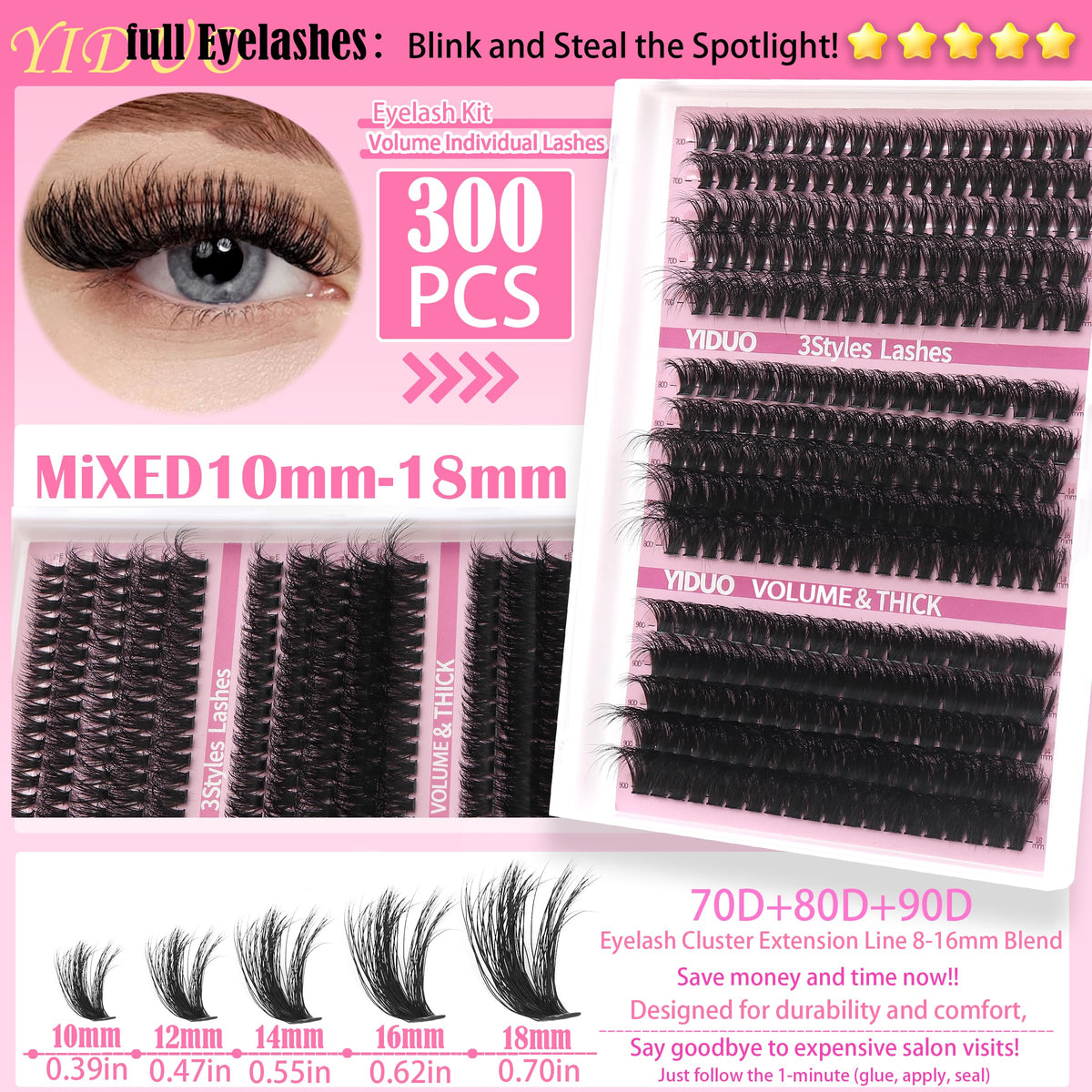 Eyelash tweezers included in YIDUO Lashes Clusters Kit