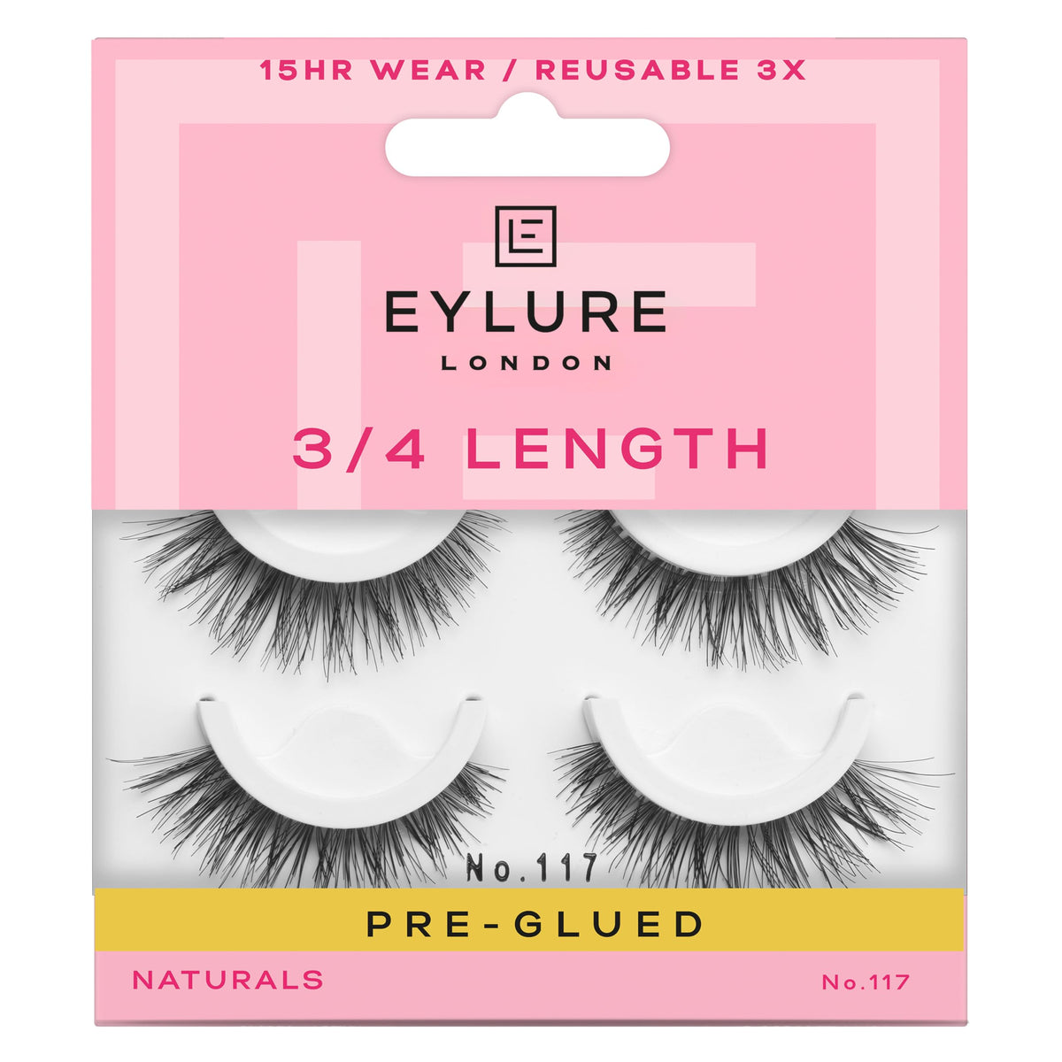 Eylure Pre-Glued Wispy Light Texture Eyelashes No. 117 front view