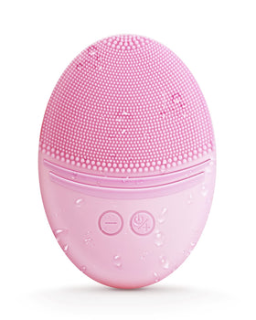EZBASICS Silicone Facial Cleansing Brush front view in pink