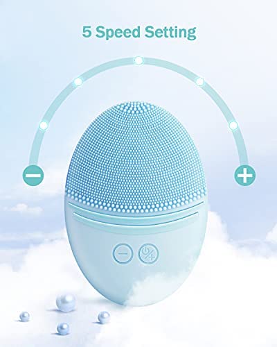 EZBASICS Silicone Facial Cleansing Brush in bathroom setting