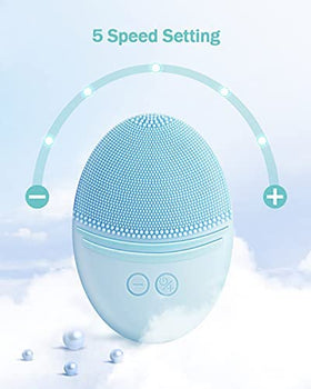 EZBASICS Silicone Facial Cleansing Brush in bathroom setting