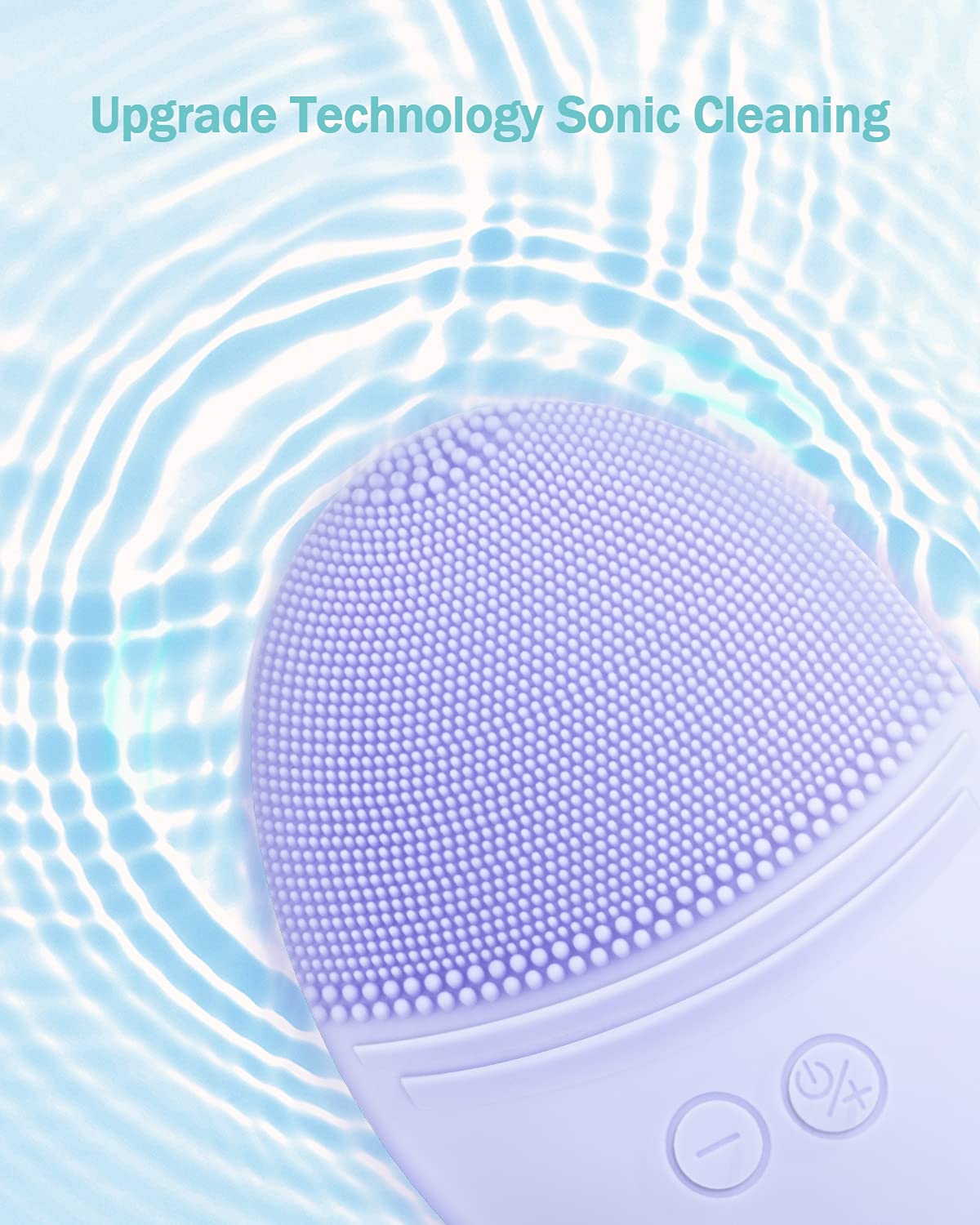 EZBASICS Silicone Facial Cleansing Brush side view showing silicone texture