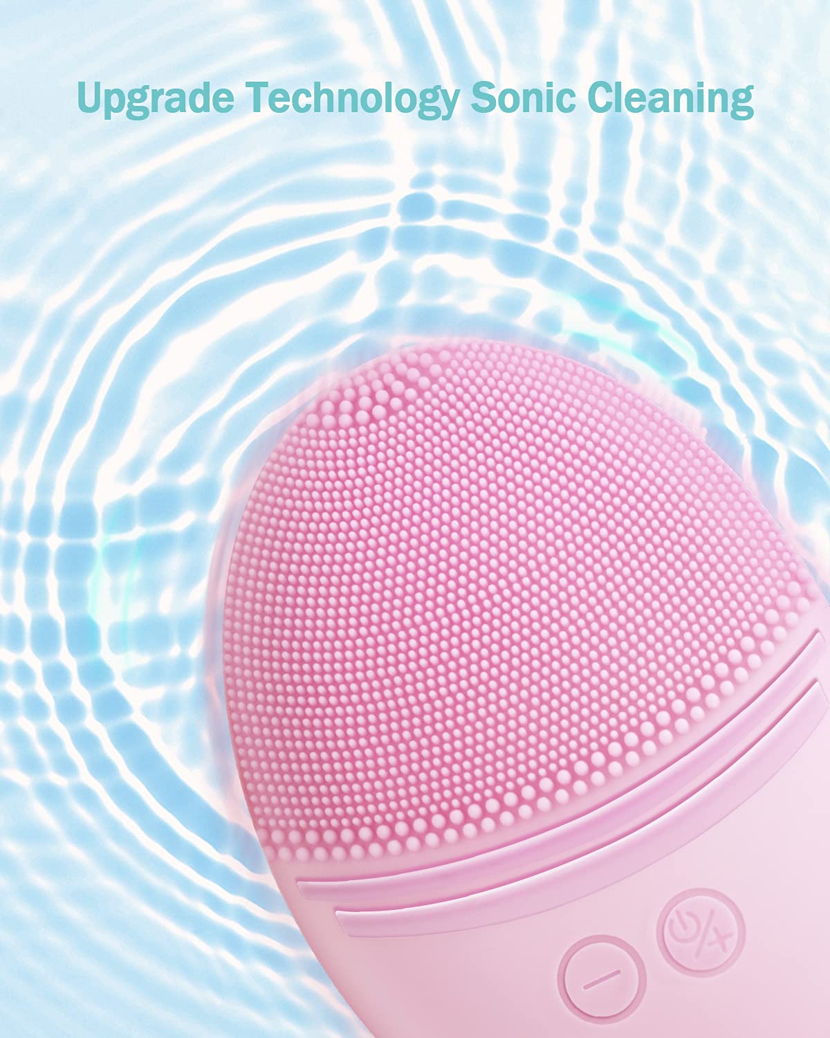 EZBASICS Silicone Facial Cleansing Brush side view showing texture