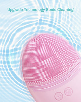 EZBASICS Silicone Facial Cleansing Brush side view showing texture