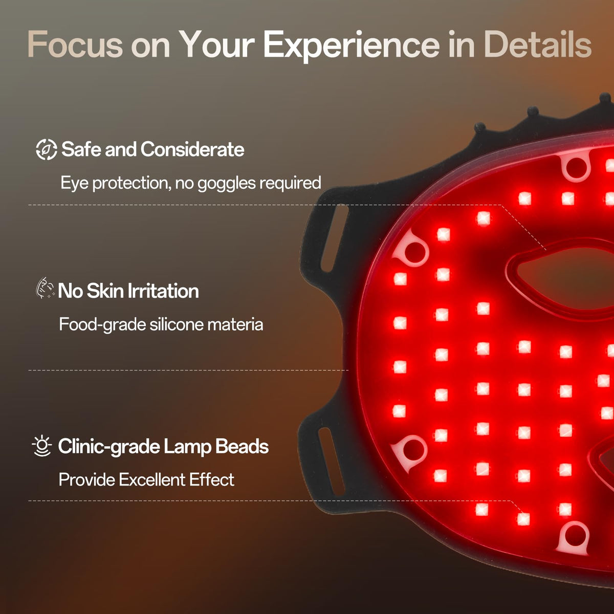 Facego Red Light Mask displayed with 7 colour options