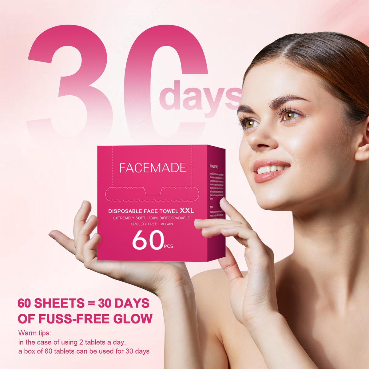 FACEMADE face towels showing texture on one side