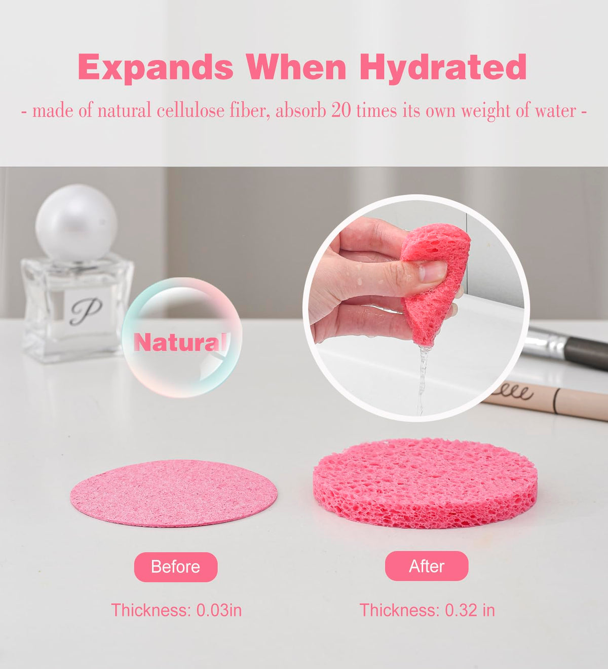 Facial sponge being used for cleansing
