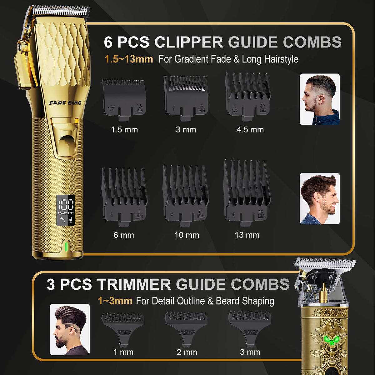 FADEKING beard trimmer with precision blades for detailing