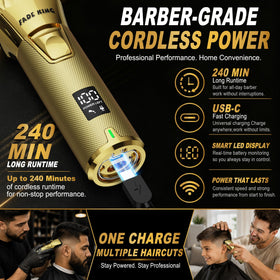 FADEKING cordless hair clippers in premium travel case