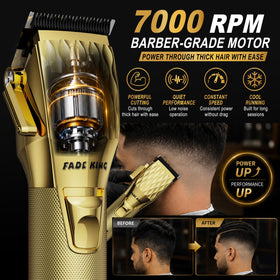 FADEKING full metal body clippers with guide combs and accessories