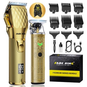 FADEKING Professional Hair Clippers front view with stainless steel blades