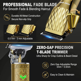 FADEKING Professional Hair Trimmer side view with ergonomic design