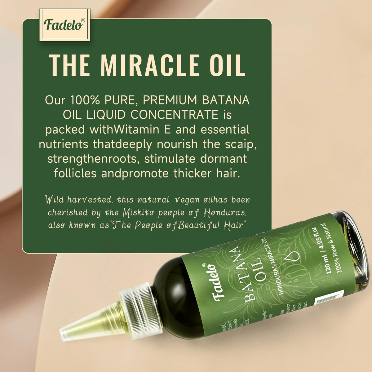 Fadelo Batana Oil packaging and product details
