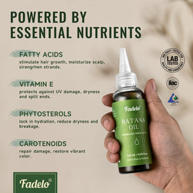 Fadelo Batana Oil pouring into hand