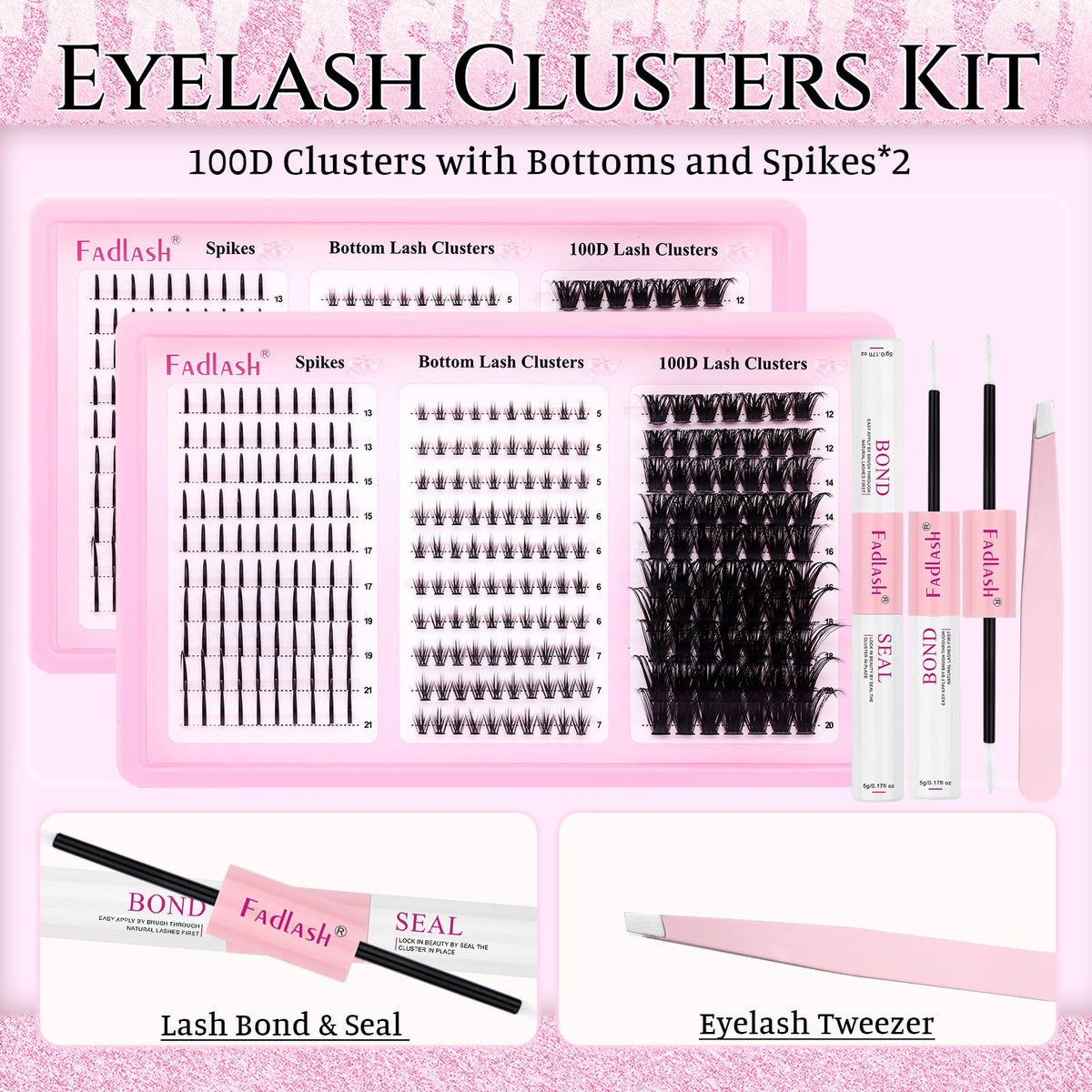 FADLASH 12-20mm lash clusters in various styles