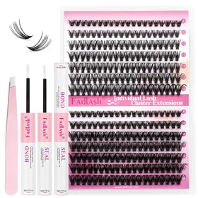 FADLASH DIY Eyelash Extension Kit containing 240 lash clusters and applicator tool