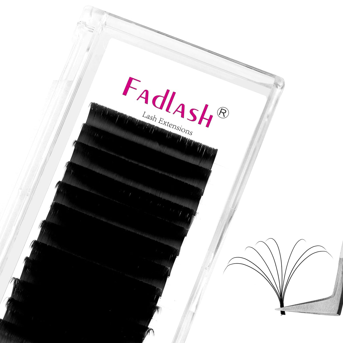 FADLASH Easy Fan Lash Extensions D Curl 0.07 8-14mm front view