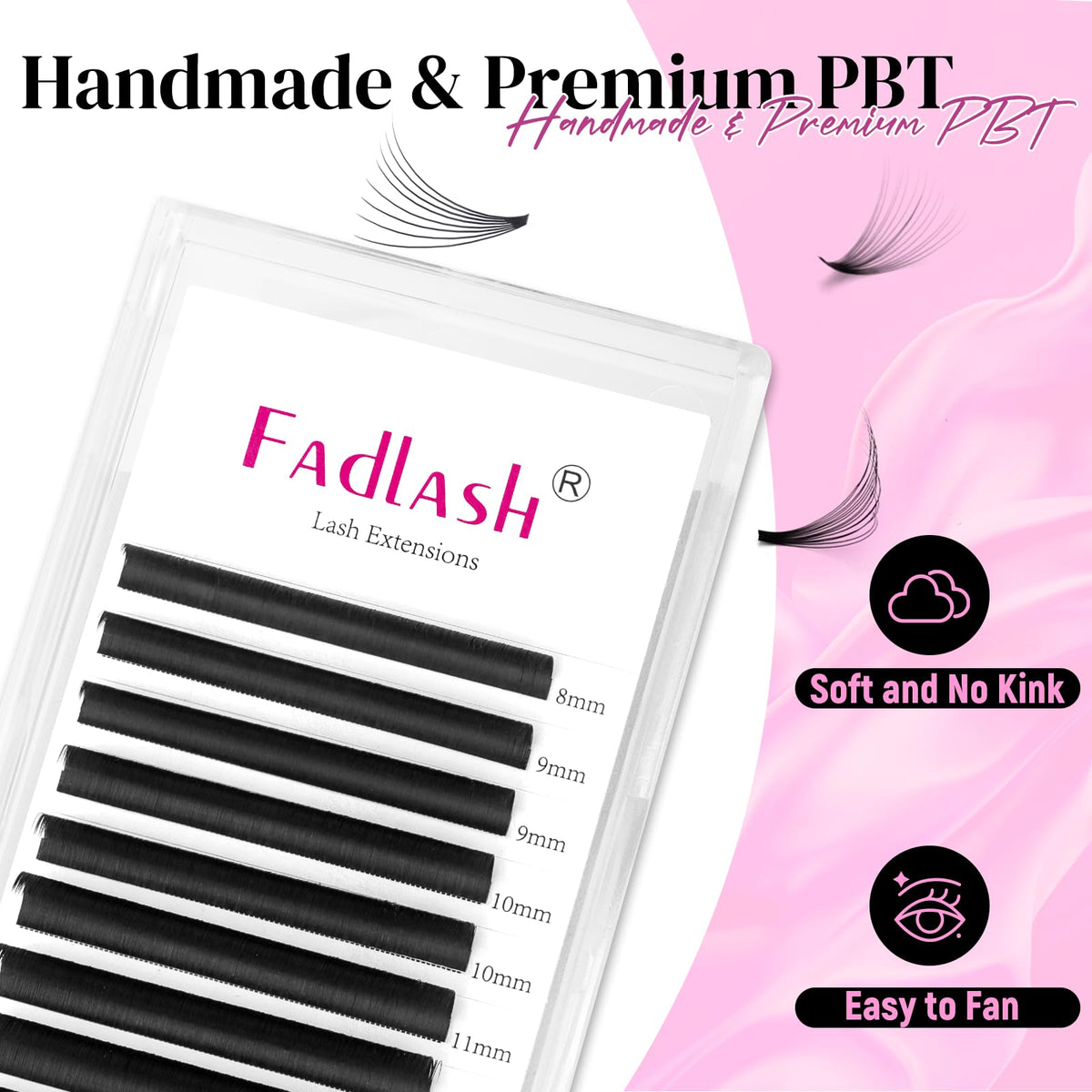 FADLASH Easy Fan Lash Extensions D Curl 0.07 8-14mm packaging
