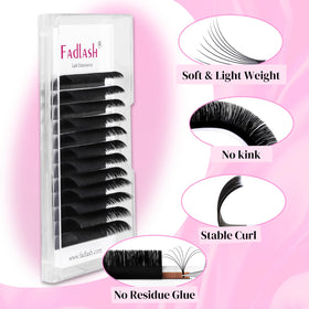 FADLASH eyelash extensions D Curl close-up