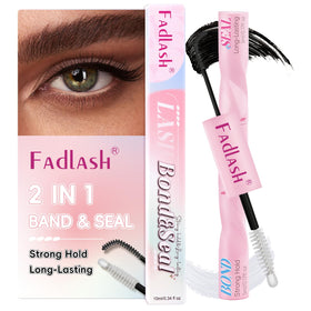 FADLASH Lash Bond and Seal 10ml with lash clusters and makeup tools