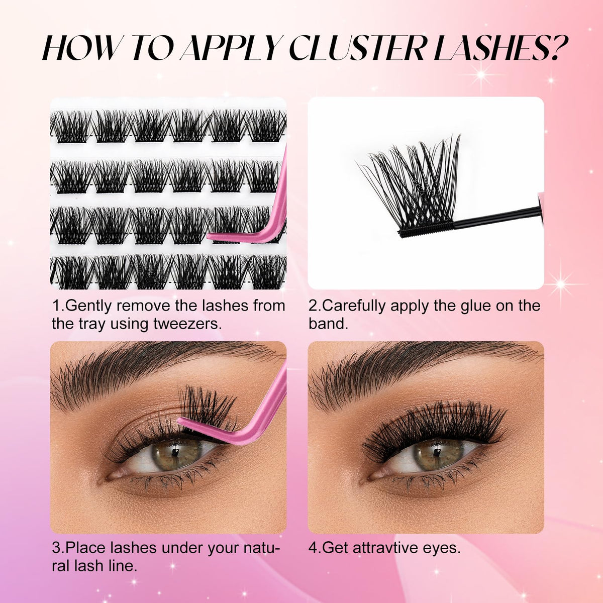 FADLASH Lash Clusters D Curl 0.07 with natural lashes