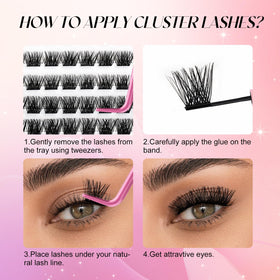 FADLASH Lash Clusters D Curl 0.07 with natural lashes