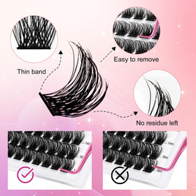 FADLASH Lash Clusters DIY Eyelash Extensions application with tweezers
