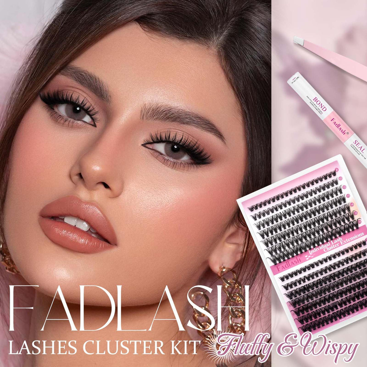 FADLASH lash clusters in natural light, emphasizing quality