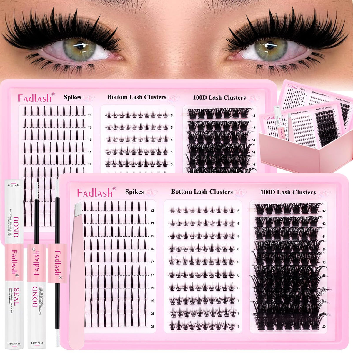 FADLASH lash clusters kit contents overview