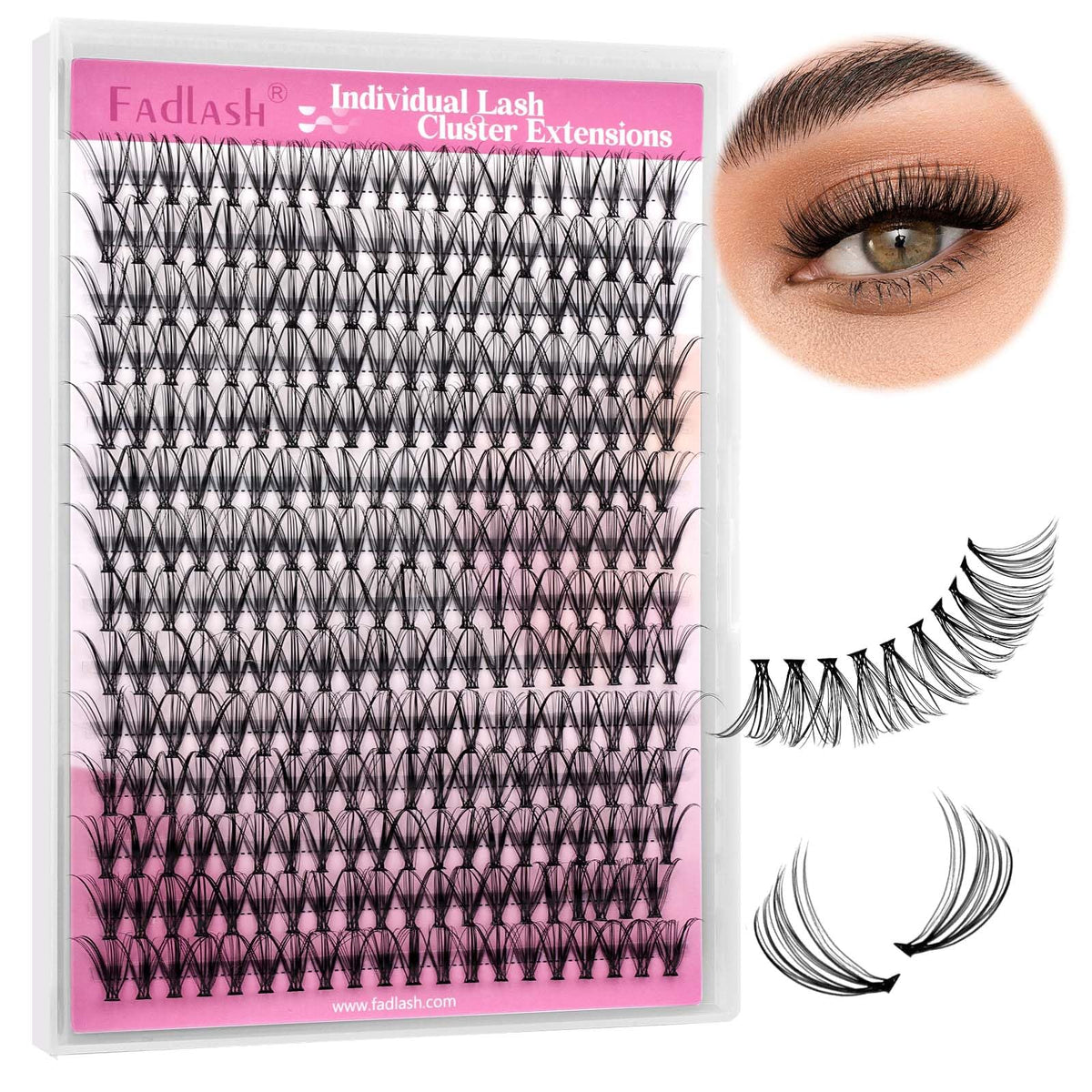 FADLASH Wispy 20D Eyelash Clusters front view