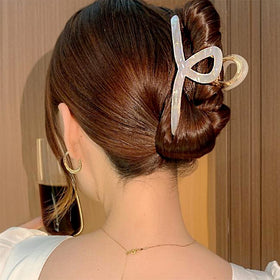 FAELBATY Big Butterfly Claw Hair Clip in use on long hair