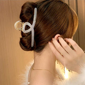 FAELBATY Big Butterfly Claw Hair Clip in use on thick hair