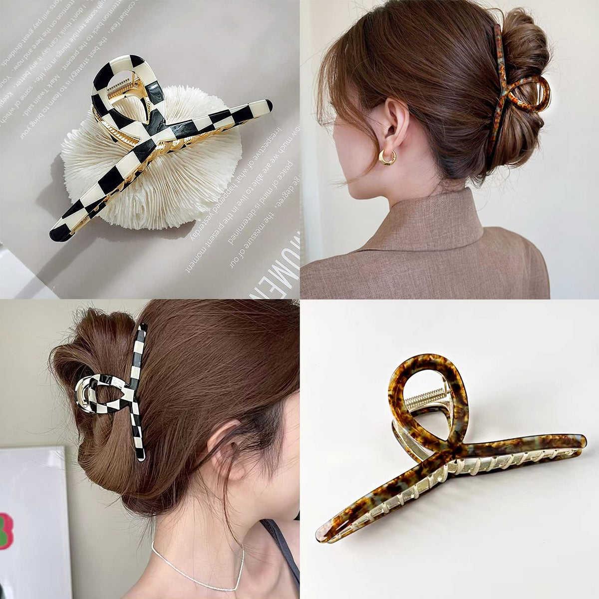 FAELBATY Big Butterfly Hair Claw Clip in peacock orange